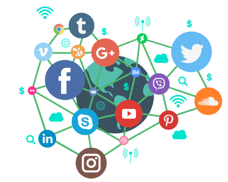 This PNG file of a social media marketing slider can also be used as a featured image for the homepage.